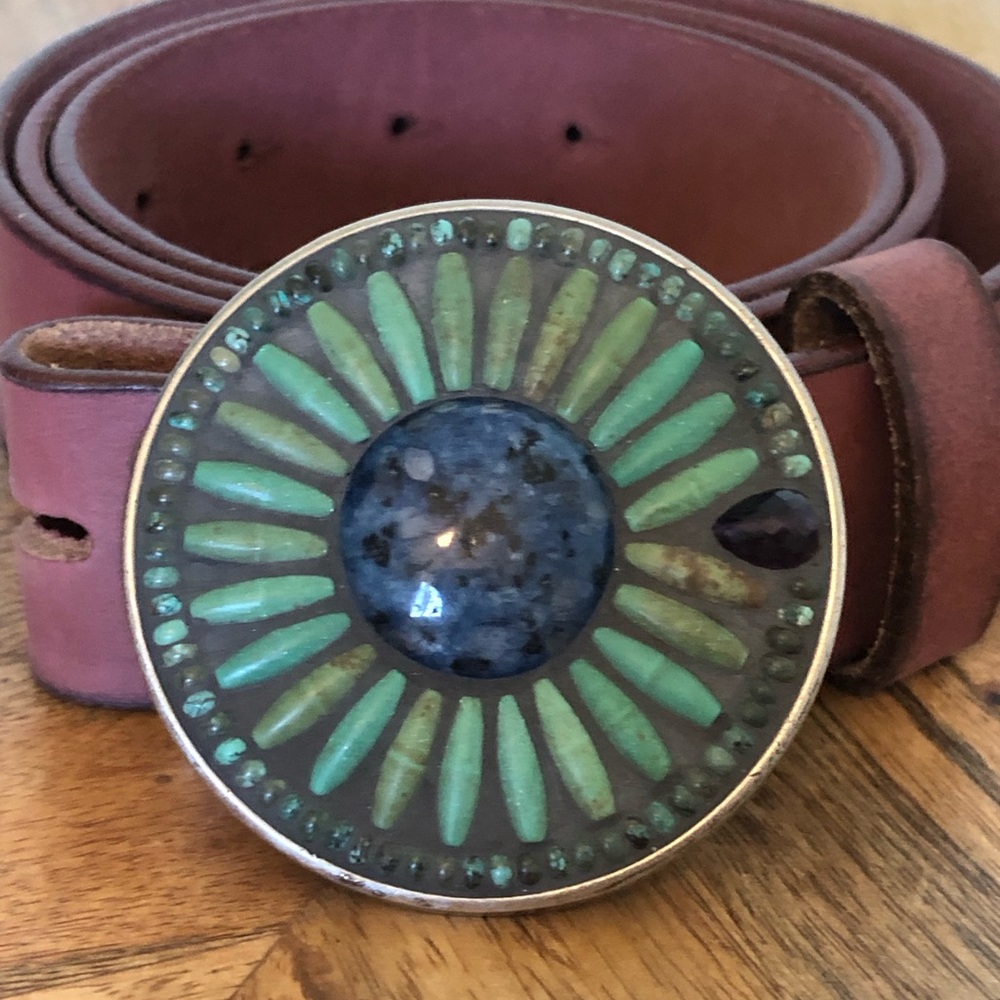 Gemstone Mosaic Belt Buckle (sold)